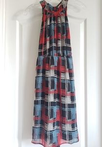 anthropologie • check halter dress